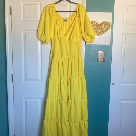 TIERED MAXI A LINE DRESS - Picture 4 of 7